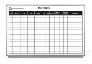 Maternity Dry-Erase Hospital Whiteboard (Version 2)